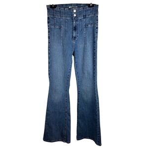 We The Free People Jeans Women 28 Blue Jayde Flare High Rise Denim Boho Festival